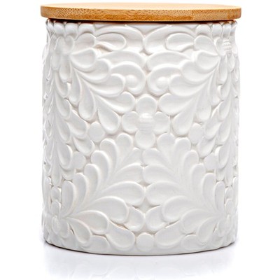 Small Engraved Ceramic Kitchen Canister - Storage Jars with Airtight Lids Mad...