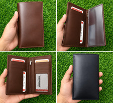 Genuine Leather Long Wallet for Men, Slim Bifold Wallet new