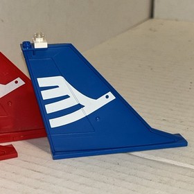 LEGO City Red Blue Plane Tail 14 x 2 x 8 White Airline Bird Pattern 54094 x3 C3