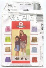 McCall's 3279 Girls' Skorts W/ Variations SZ 3-6 UNCUT 2001