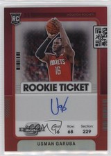 2021-22 Panini Contenders Optic Red Prizm 59/75 Usman Garuba #136 Auto 12yh