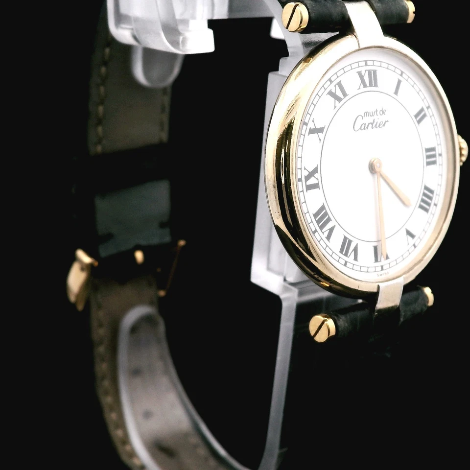 Cartier VLC LM Vermeil Quartz Watch W/ Extra Band - Functioning - Image 3 of 4