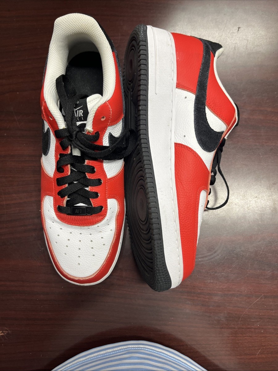NIKE ID BY YOU AIR FORCE 1 LOW BLACK-RED-WHITE MENS Size US  display picture 1