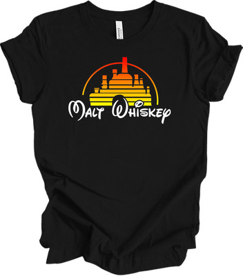 Malt Whiskey Disney Parody Shirt Funny Alcohol Original Happiest Drink On Earth
