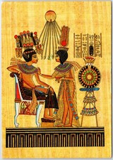 VINTAGE CONTINENTAL SIZE POSTCARD ANCIENT EGYPTIAN QUEEN SCENTING TUTANKHAMUN