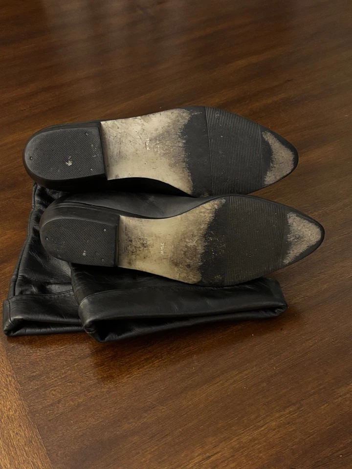 Botas de cuero suave altas Naturalizer para mujer talla 7 1/2 tacón bajo Foto 2 de 2