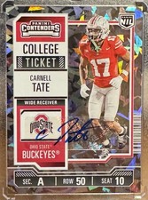CARNELL TATE AUTO /25 SSP 2024 CONTENDERS NIL COLLEGE TICKET CRACKED ICE OHIO ST