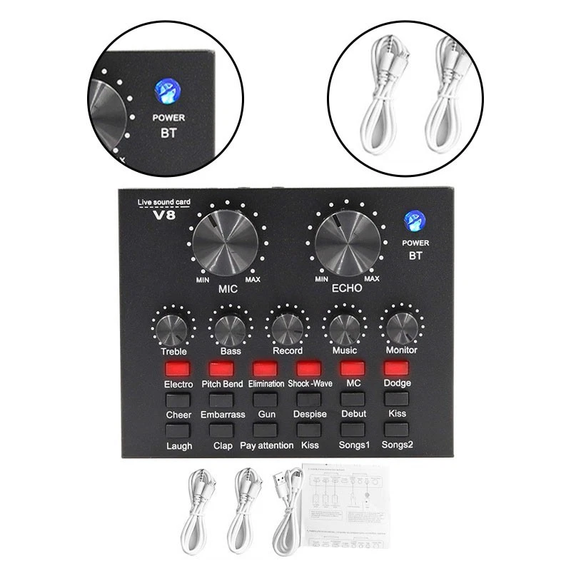 V8 Sound Card for Mobile Phone and For Computer Use Lightweight and Portable - Image 3 of 4