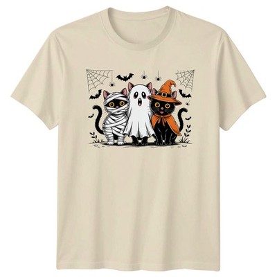 Drei lustige Halloween Katzen T-Shirt Gruselkatzen Halloween Halloween