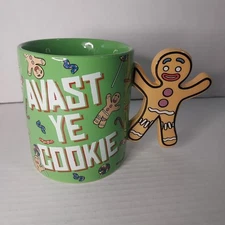 Shrek Gingerbread Man Mug "Avast Ye Cookie" Ceramic 3D Handle