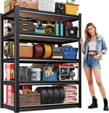 5-Tier Heavy Duty Garage Storage Shelf with Adjustable Shelves for Workshop