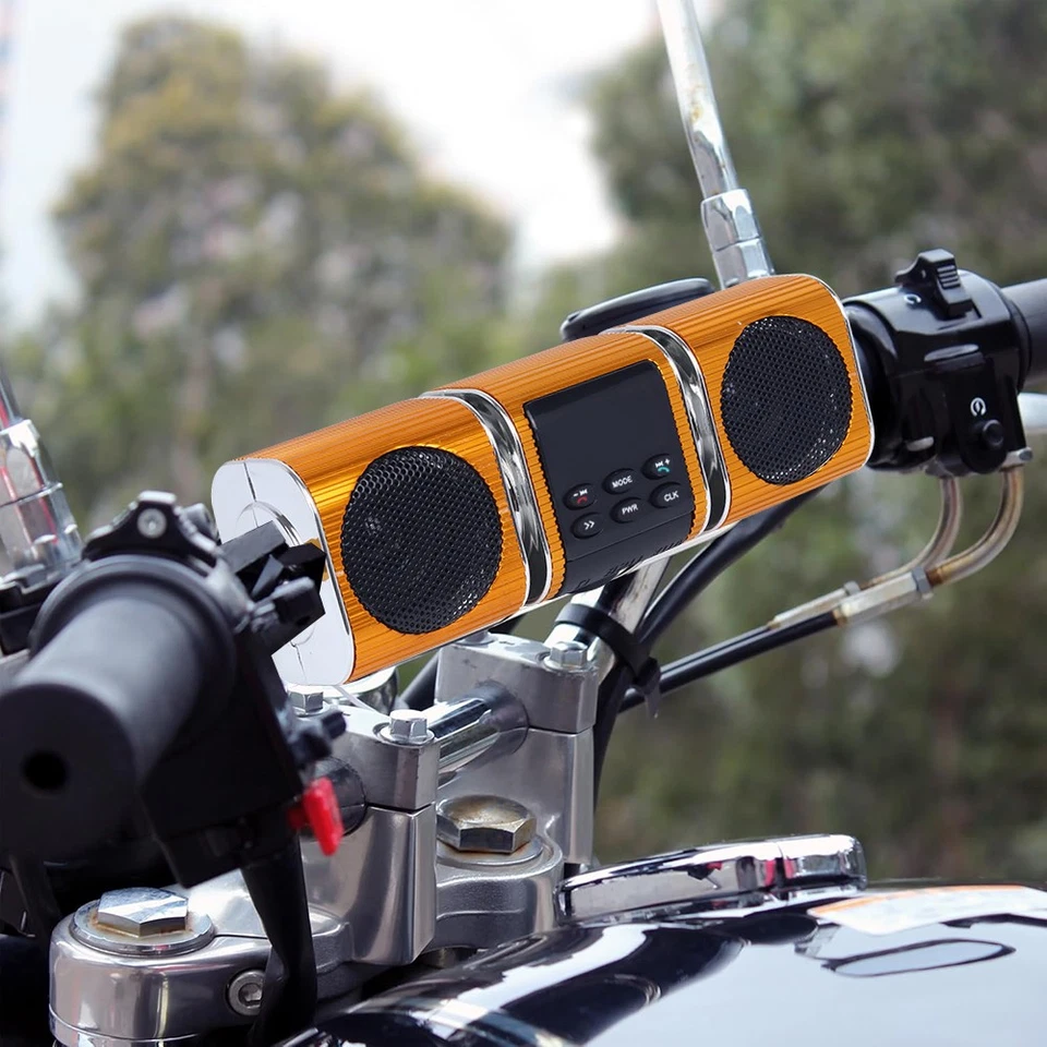 Altavoces estéreo para motocicleta Sistema de audio Amplificador Bluetooth Radio USB Impermeable Foto 4 de 4