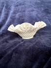 Vintage Milk Glass Hobnail Circular Serving Bowl Ruffled Edges Candy Dish 11"