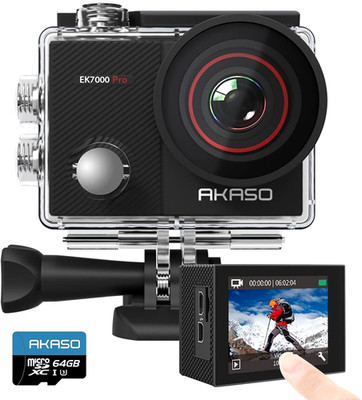AKASO EK7000 Pro 4K Action Camera -Touchscreen, 64GB, EIS, Waterproof, Remote