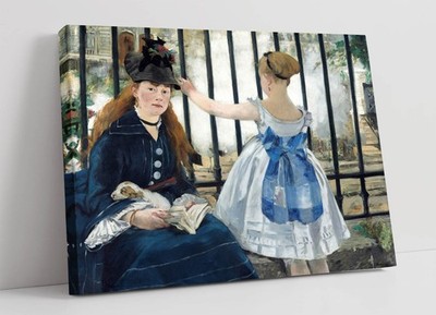 DIE EISENBAHN, EDOUARD MANET - TIEF GERAHMTER WANDDRUCK AUF LEINWAND