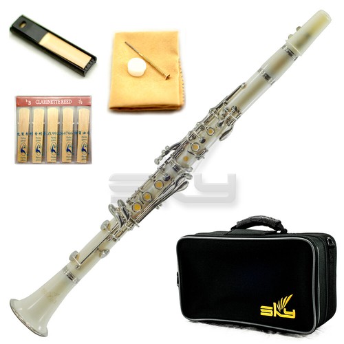 New SKY Bb Clarinet Package German Style Nickle Silver Keys Multiple Colors - Picture 45 of 49