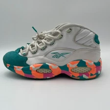 Vintage Reebok Questions Mid White Noise Allen Iverson Size 10 Mens