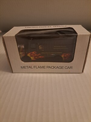 UPS United Parcel Service Die Cast Metal Truck Brown with Flames Delivery Truck