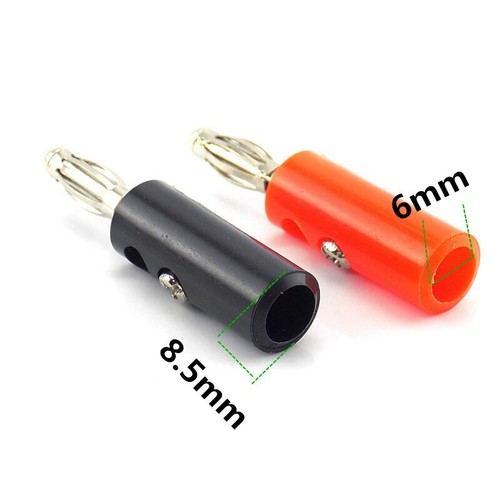 2-20x4mm Male Banana Plug Stackable Solderless Audio Video Speaker DIY Connector - Picture 5 of 9