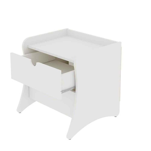 Coney Mid-Century Modern White 2-Drawer 19.68 in. W Nightstand - Picture 7 of 8