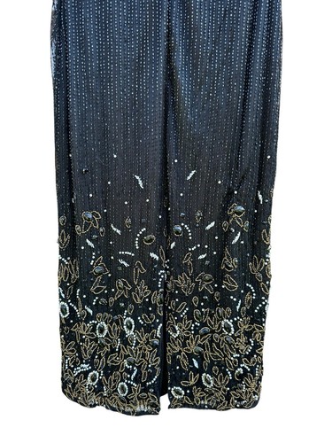 Neu mit Etikett $ 598 Mac Duggal Größe 10 5796 hochgeschlossen verziertes schwarzes Midikleid NEU - Bild 6 von 21
