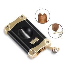 Galiner Stainless Steel V-Cut Cigar Cutter Guillotine Exquisite Punch Gift Box