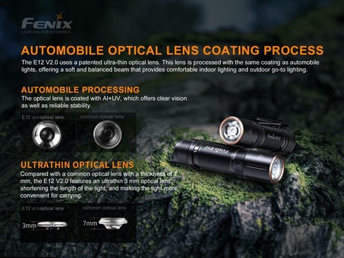 Linterna LED Fenix E12 V2 160 Lúmenes con paquete de baterías alcalinas EdisonBright AA - Imagen 9 de 12