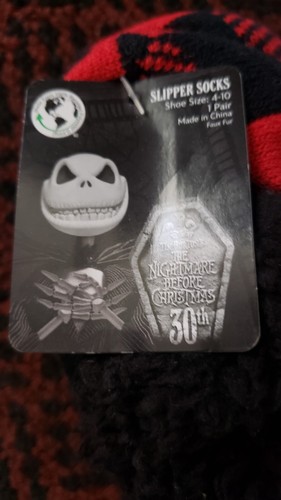 Calcetines con zapatillas Disney The Pesadilla antes de Navidad Jack Skellington talla 4-10 NUEVOS - Imagen 2 de 3
