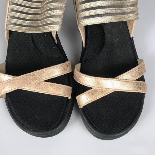 SKECHERS Rumblers Slingback Wedge Sandals - Womens Size 11 - Rose Gold Metallic - Picture 3 of 10