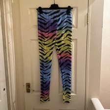 Blue multicoloured zebra print leggings S/M