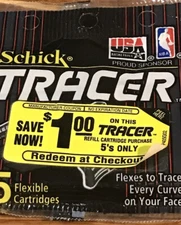 1991 Schick Tracer 5 Refill Shaver Razor Blades - Cartridges NBA USA Basketball