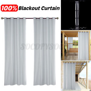 2Pcs HEAVY THICK SOLID GROMMET PANEL WINDOW CURTAIN DRAPES BLACKOUT FLOCKING