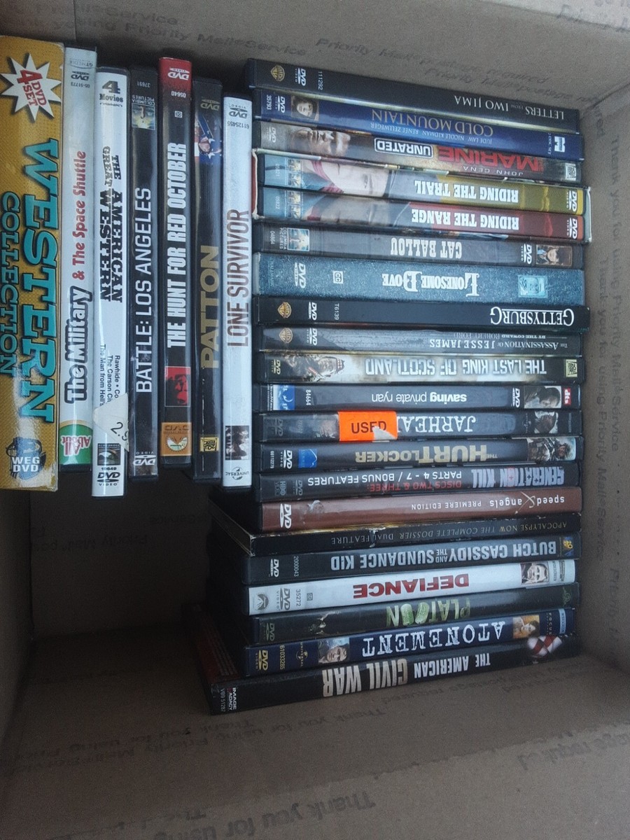 Lot of 28 western war fighting films+ more,DVD MOVIES,amazing