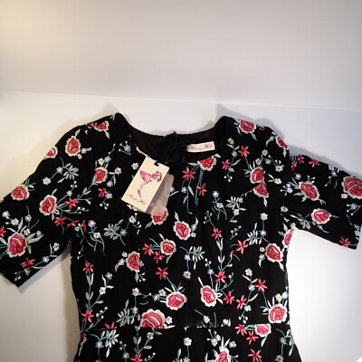 BNWT ALANNAH HILL Scent of Roses short sleeve dress size