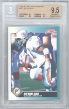 1991 Score Supplemental Bryan Cox Rookie Card (#60T) (All 9.5 subgrades) BGS9.5 