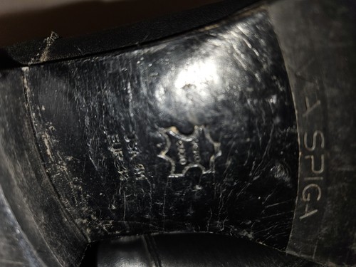 Botas de montar Via Spiga para mujer negras todo cuero tacón alto hasta la rodilla 9M - Imagen 14 de 16