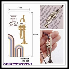 Trumpet Instrument Gold-plated Stainless Metal Music Art Bookmark - Perfect Gift