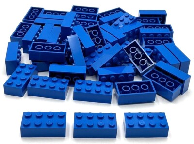 Lego 50 New Blue Bricks Building Blocks 2 x 4 Parts