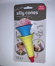 silly cones Reusable Ice Cream Cones By new soda Valve On Bottom Outdoor Summer