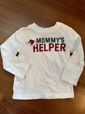 Mommy’s Helper Santa Hat Cream Long Sleeve Shirt 18-24 Months Crazy 8 Unisex