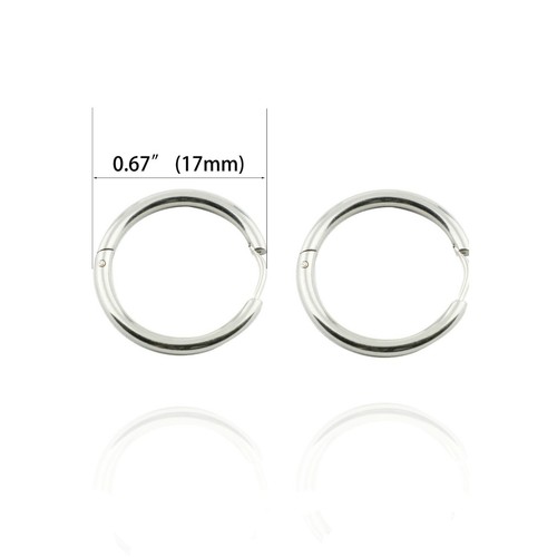 Vintage Stainless Steel Hoop Earrings Cartilage Lip Piercing Nose Ring Hoop 18G - Picture 16 of 19