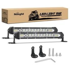 Nilight Slim LED Light Bar 2Pcs 11 Inch 26LED Single Row Spot Flood Combo Light
