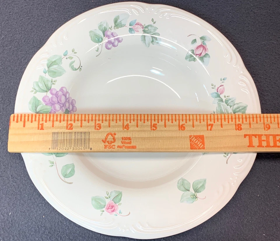 普法尔茨格拉夫葡萄边缘汤/帕斯塔/沙拉碗 9 英寸 ~ 3 件套 — 第 3/4 张图片