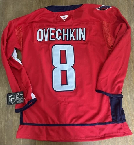#8 Alex Ovechkin Jersey Red Hockey Stitched Jersey Men's Size !!! - Afbeelding 5 van 6