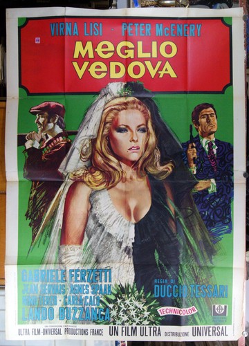 manifesto 4F film MEGLIO VEDOVA Virna Lisi Lando Buzzanca Duccio Tessari - 第 1/1 張圖片