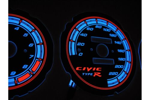 Honda Civic 1992-1995 design 6 glow gauge plasma dials tachoscheibe glow shift i - Bild 1 von 1
