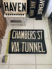 NY NYC BMT SUBWAY ROLL SIGN CHAMBERS STREET TUNNEL BATTERY PARK STUYVESANT H.S.