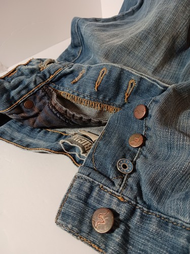 Y2K H&M Original Loose Straight Leg Button Fly Jeans Mens Sz 30x32 Blue Denim - Picture 14 of 15