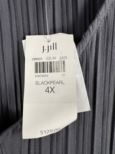 J.Jill pure jill pleated jumpsuit charcoal wide leg boho 90s lagen look sz 4X - Picture 3 of 11