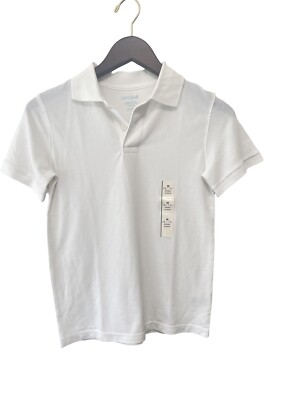 BWT kids uniforms polo white top sz M